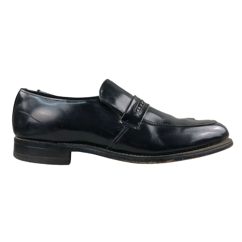 Park Place Men's Size 10D Black Leather Closed Toe Slip On Dress Shoes Loafers